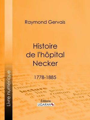 cover image of Histoire de l'hôpital Necker